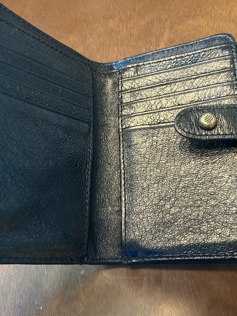 The Sak Black Leather Wallet with Gold Studs - EUC